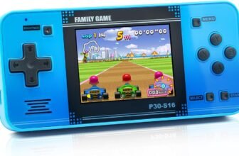Handheld Game for Kids -Preloaded 220 Retro Video Games, Portable Gaming Player with Rechargeable Battery 3.0″ LCD Screen, Mini Arcade Electronic Toy Gifts for Boys Girls (Blue)