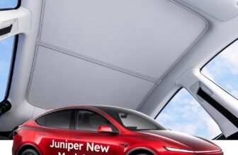 Wigoo 2025 Tesla New Model Y Juniper Accessories Sunshade Roof [Never Sag, Nano Ice-Crystal Coatings] 3-Gen Heat Insulation Glass Roof Sun Shade, Accessories for Tesla Juniper Model Y, Interior Gray