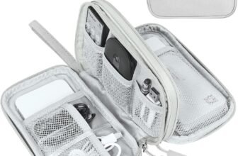 FYY Travel Cable Organizer Bag Pouch Electronic Accessories Carry Case Portable Waterproof Double Layers All-in-One Storage for Cord, Charger, Phone, Earphone Grey