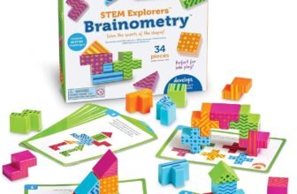 Learning Resources STEM Explorers Brainometry – 3d Puzzle, Brain Games, Brainteaser, Building Logic Toys, Gifts For Boys and Girls, Fine Motor Skills , Pattern Blocks, Math Manipulatives