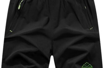 Rdruko Men’s Quick Dry Hiking Shorts Lightweight Running Gym Outdoor Active Shorts with Zipper Pockets