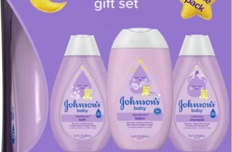 Johnson’s Baby Sleepy Time Gift Set with Calming Bedtime Bath Wash, Lotion & Shampoo, Baby Bedtime Essentials with Relaxing NaturalCalm Aromas, Hypoallergenic & Paraben-Free, 3 Items