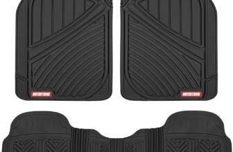 Motor Trend FlexTough Performance All Weather Rubber Car Floor Mats – 3 Piece Floor Mats Automotive Liners for Cars Truck SUV, Heavy-Duty Waterproof (Black)