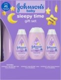 Johnson’s Baby Sleepy Time Gift Set with Calming Bedtime Bath Wash, Lotion & Shampoo, Baby Bedtime Essentials with Relaxing NaturalCalm Aromas, Hypoallergenic & Paraben-Free, 3 Items