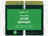Amazon Basics Cleaning Sponges, Multipurpose, Heavy Duty Scrub Sponges, Yellow/Green, 6-Pack
